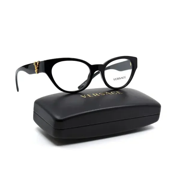 NEW VERSACE VE3282 GB1 BLACK WOMEN AUTHENTIC EYEGLASSES FRAME - Picture 4 of 13
